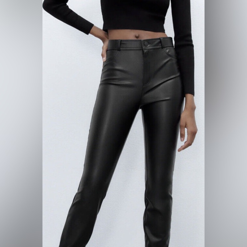 Zara faux cuir high waist leggings